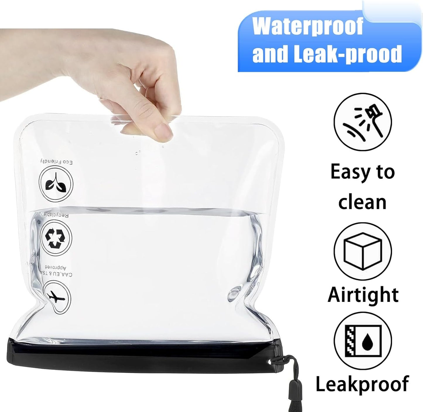 7 Pcs Neceser Transparente Viaje Avion, 1 L Bolsa Liquidos Avion, Neceser Avion, Bolsa Transparente Avion, Neceser Viaje Avion Mujer Hombre, Bolsa De Cosmético Organizador Viajes Accesorios