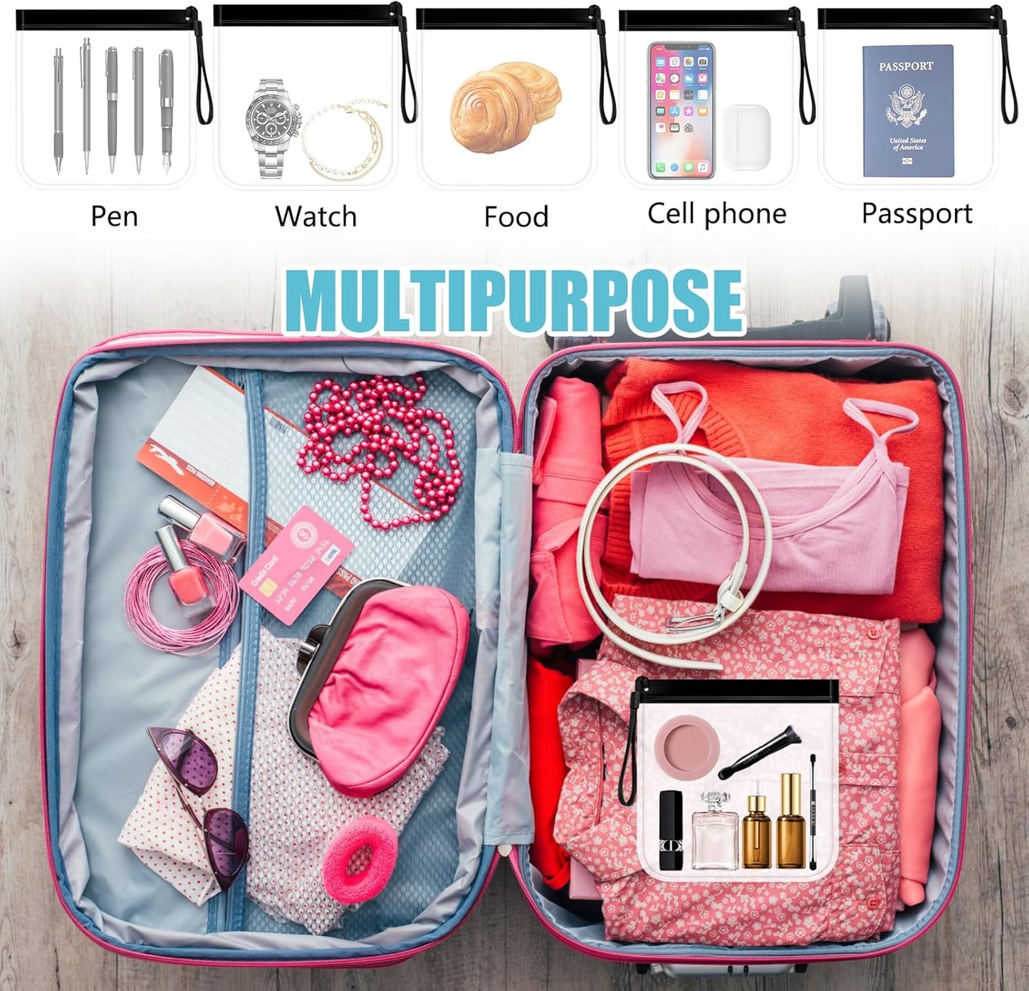 Bolsa Con Cremallera De Avión, 3 Unidades, Neceser De Viaje, Neceser De Aseo, Equipaje De Mano, Líquidos, Bolsa De Aseo, Bolsa De Aseo, Bolsa Transparente Para Viajes, Viajes De Negocios,