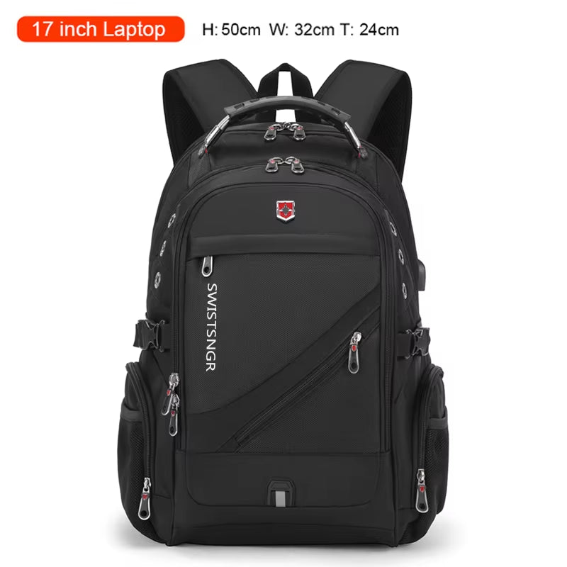 Anti-Thief Fashion Men Backpack Multifunctional Waterproof 17.3 Inch Laptop Bag Man USB Charging Travel Backpacks Male Mochila