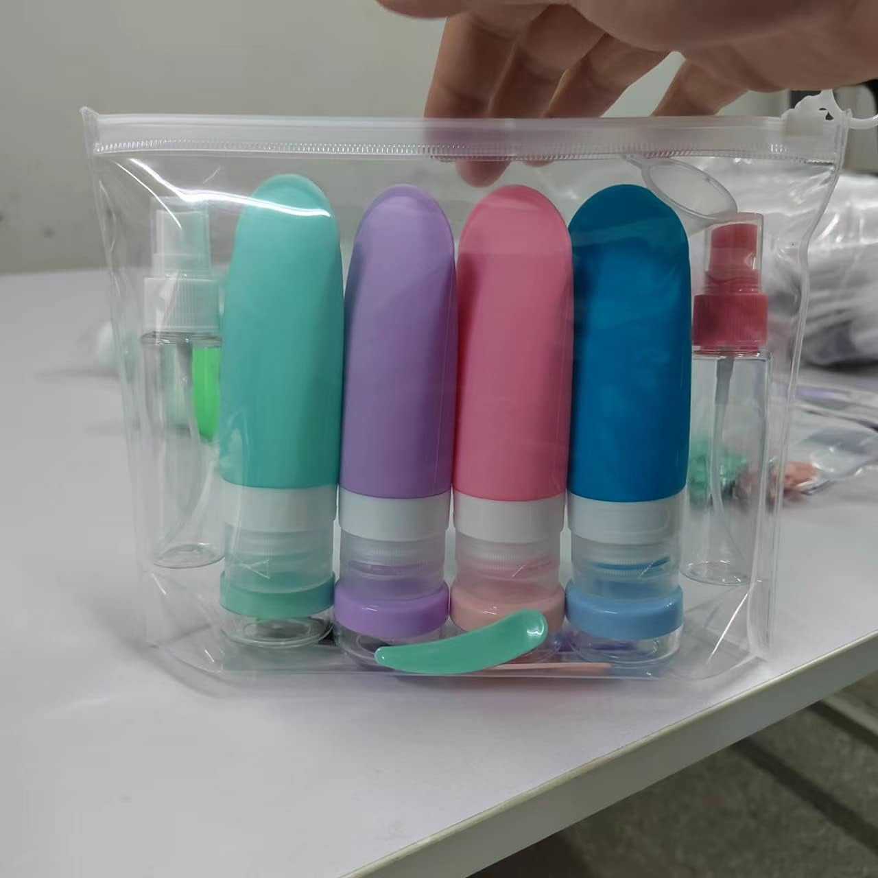 14 Piezas Botellas De Viaje De Silicona,Botes Viaje Rellenables,Para Gel Cosmetica, Champús, Loción, Acondicionador.(90Ml)