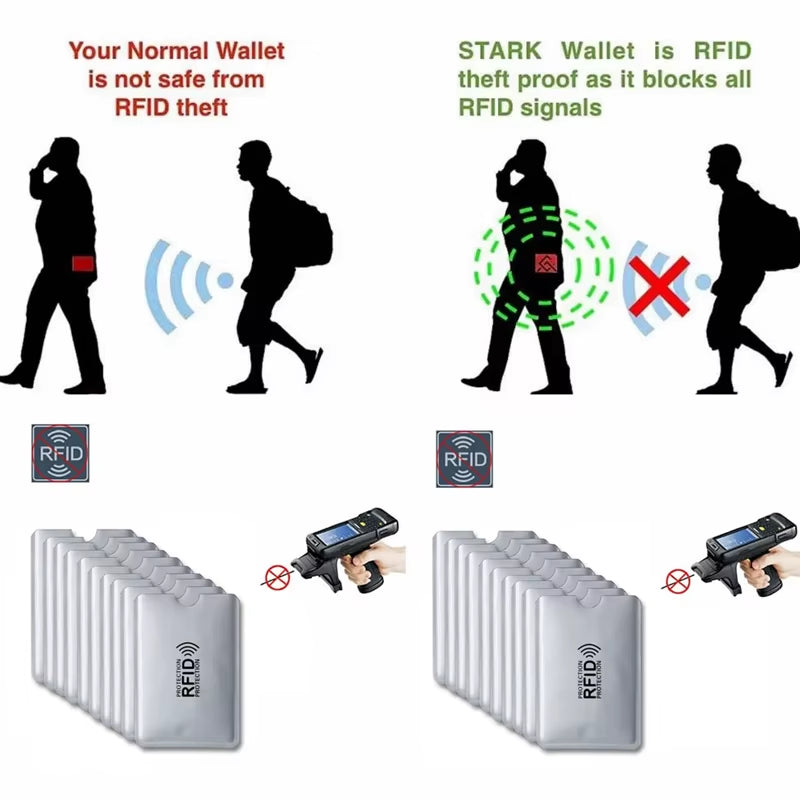 5-20 Pcs Aluminium anti Rfid Card Holder NFC Blocking Reader Lock Id Bank Card Holder Case Protection Metal Credit Card Case