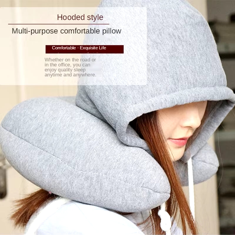 U-Shaped Hooded Travel Home Pillows Car Seats Office Aircraft Pillows Neck Pillows Lightweight Sleeping Pads Popular New Models