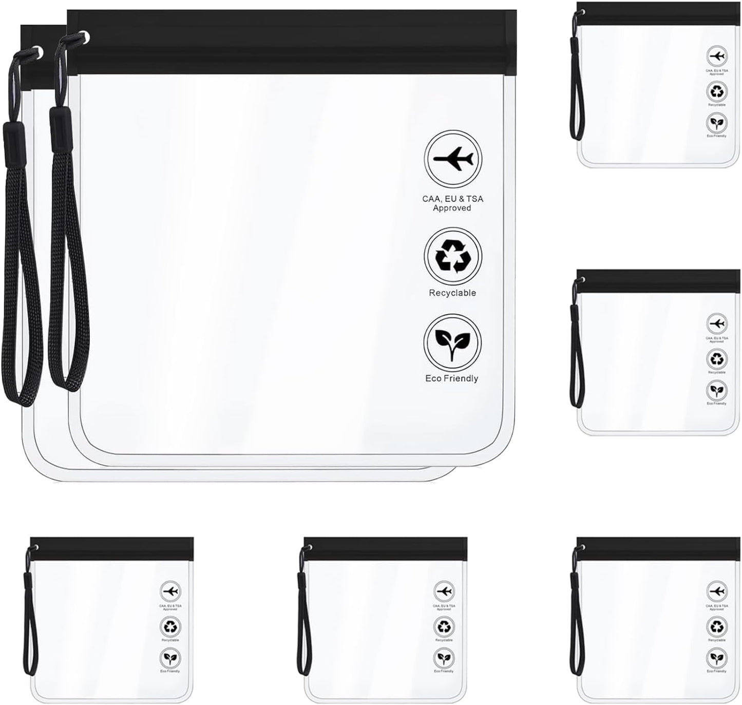 7 Pcs Neceser Transparente Viaje Avion, 1 L Bolsa Liquidos Avion, Neceser Avion, Bolsa Transparente Avion, Neceser Viaje Avion Mujer Hombre, Bolsa De Cosmético Organizador Viajes Accesorios