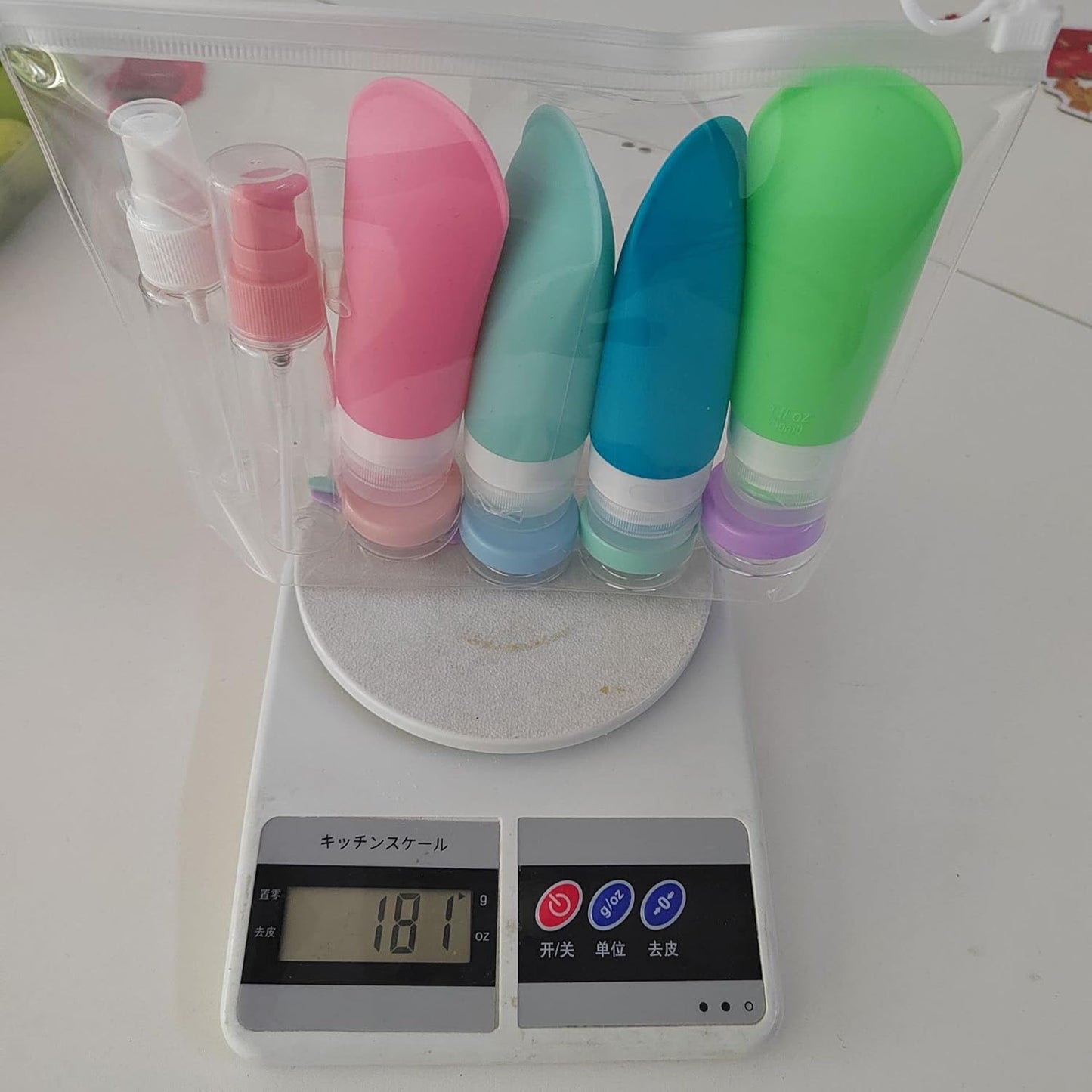14 Piezas Botellas De Viaje De Silicona,Botes Viaje Rellenables,Para Gel Cosmetica, Champús, Loción, Acondicionador.(90Ml)