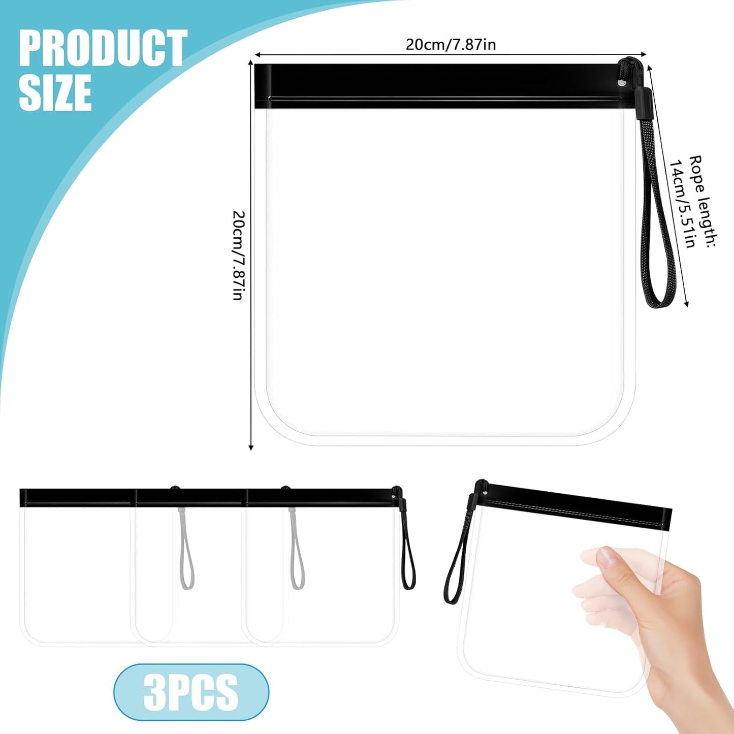 Bolsa Con Cremallera De Avión, 3 Unidades, Neceser De Viaje, Neceser De Aseo, Equipaje De Mano, Líquidos, Bolsa De Aseo, Bolsa De Aseo, Bolsa Transparente Para Viajes, Viajes De Negocios,