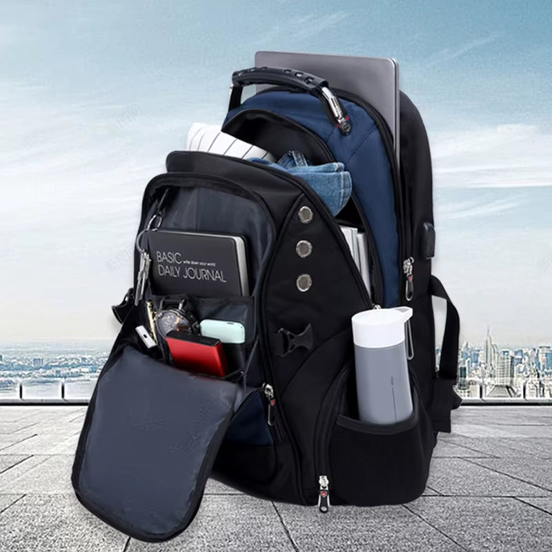 Anti-Thief Fashion Men Backpack Multifunctional Waterproof 17.3 Inch Laptop Bag Man USB Charging Travel Backpacks Male Mochila