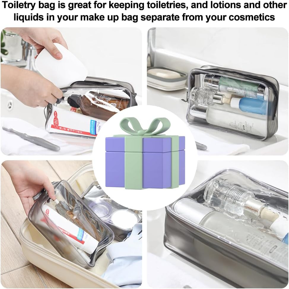 2Pcs Bolsa De Maquillaje, Neceser De Viaje Con Bolsa Desmontable, Portátil Impermeable Y Grande Para Mujer (Gris)