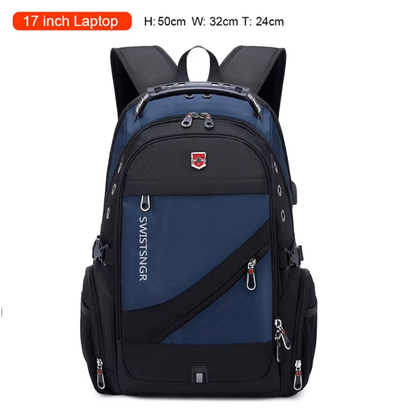 Anti-Thief Fashion Men Backpack Multifunctional Waterproof 17.3 Inch Laptop Bag Man USB Charging Travel Backpacks Male Mochila