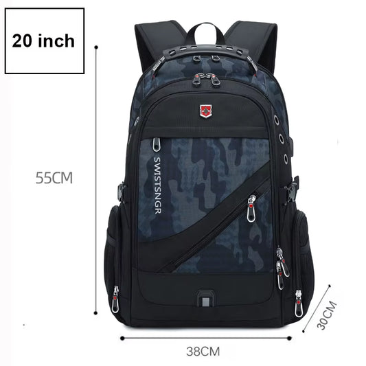 Anti-Thief Fashion Men Backpack Multifunctional Waterproof 17.3 Inch Laptop Bag Man USB Charging Travel Backpacks Male Mochila