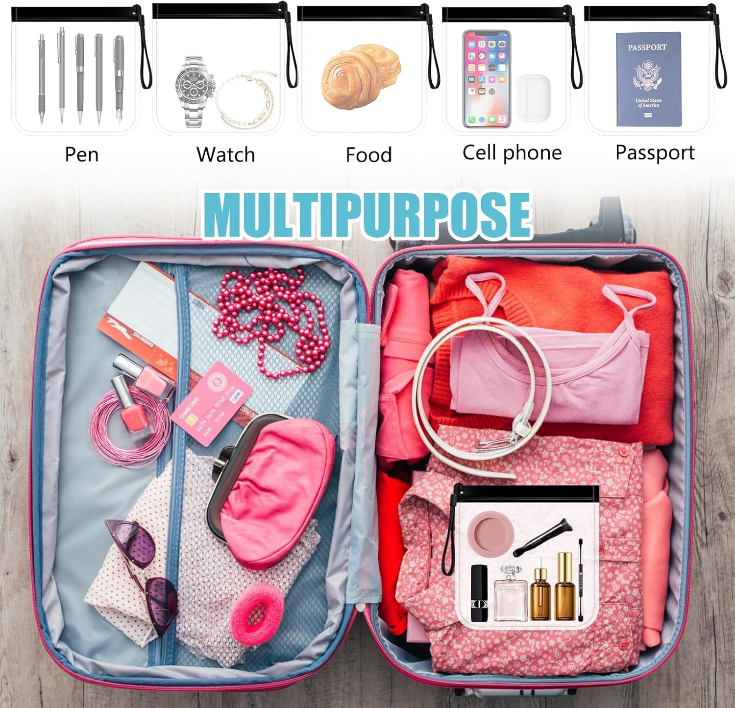 Bolsa Con Cremallera De Avión, 3 Unidades, Neceser De Viaje, Neceser De Aseo, Equipaje De Mano, Líquidos, Bolsa De Aseo, Bolsa De Aseo, Bolsa Transparente Para Viajes, Viajes De Negocios,